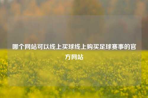 哪个网站可以线上买球线上购买足球赛事的官方网站