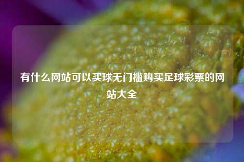 有什么网站可以买球无门槛购买足球彩票的网站大全