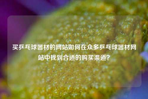 买乒乓球器材的网站如何在众多乒乓球器材网站中找到合适的购买渠道？